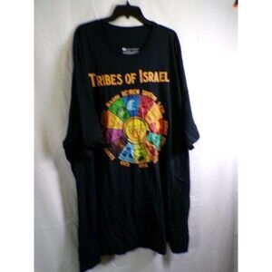 Gildan Tribes Of Israel Graphic T Shirt Men 6XLT Black 100% Cotton